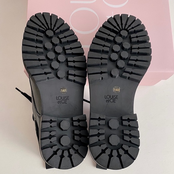 ✨New LOUISE ET CIE Saliha Lace Up Buckle Leather Combat Booties - Picture 9 of 10